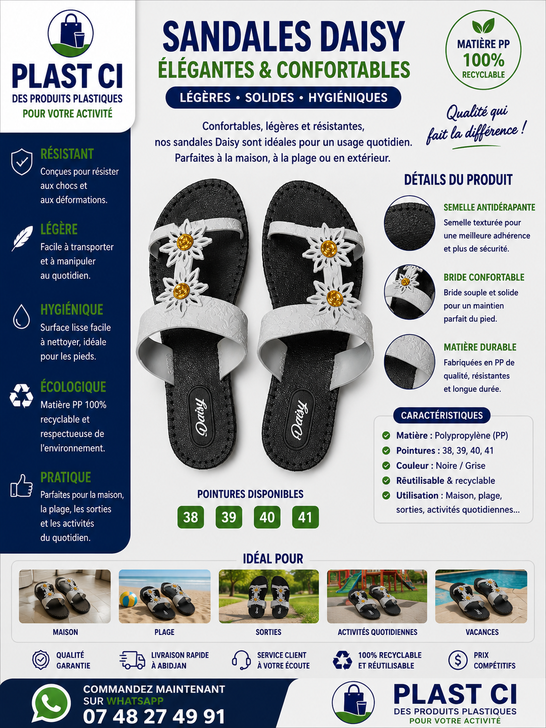 SANDALES DAISY POUR DAMES — PLAST CI